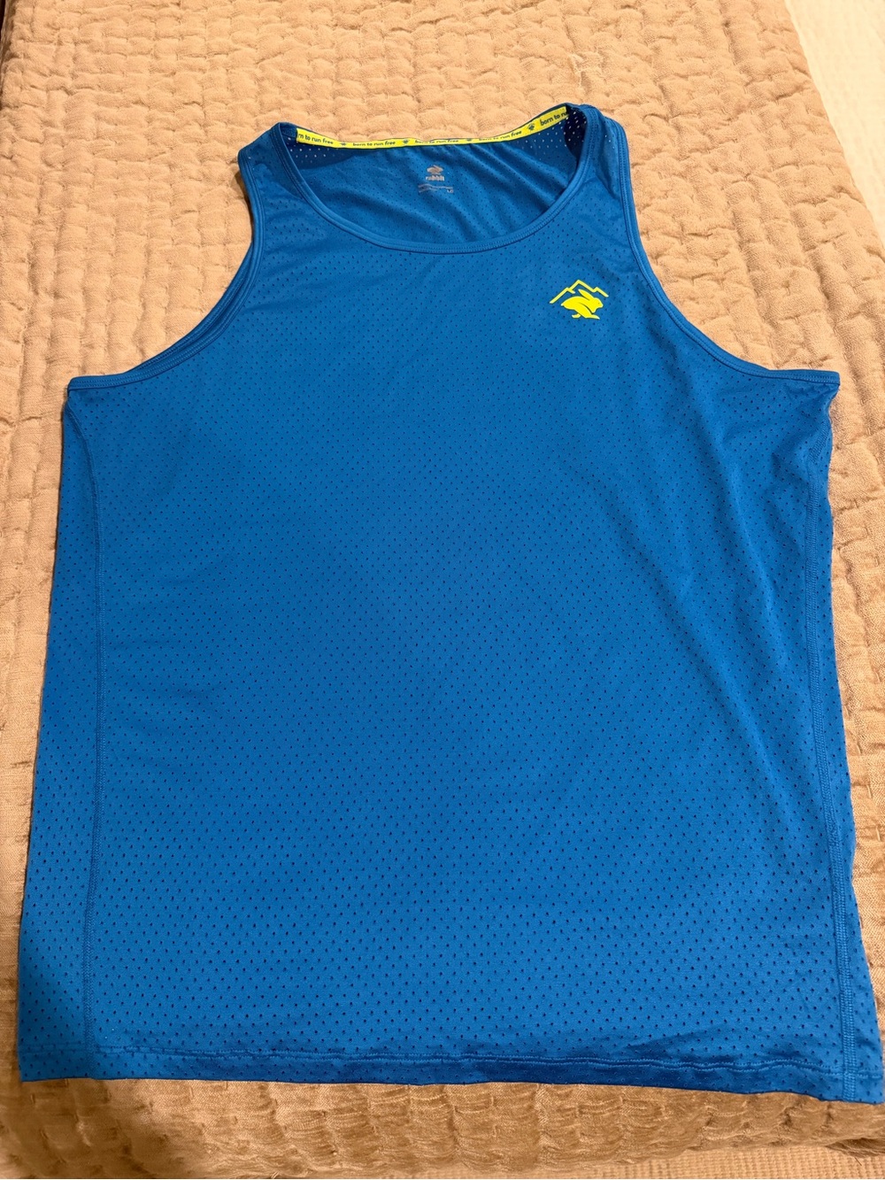 Rabbit Men's EZ Perf Trail Performance Mesh Tank Top Blue LG